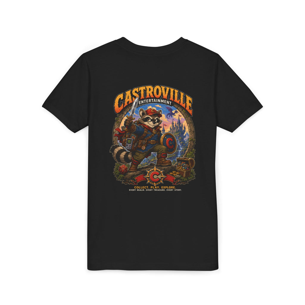 Youth Tee — Castroville Raccoon Adventure Graphic Shirt