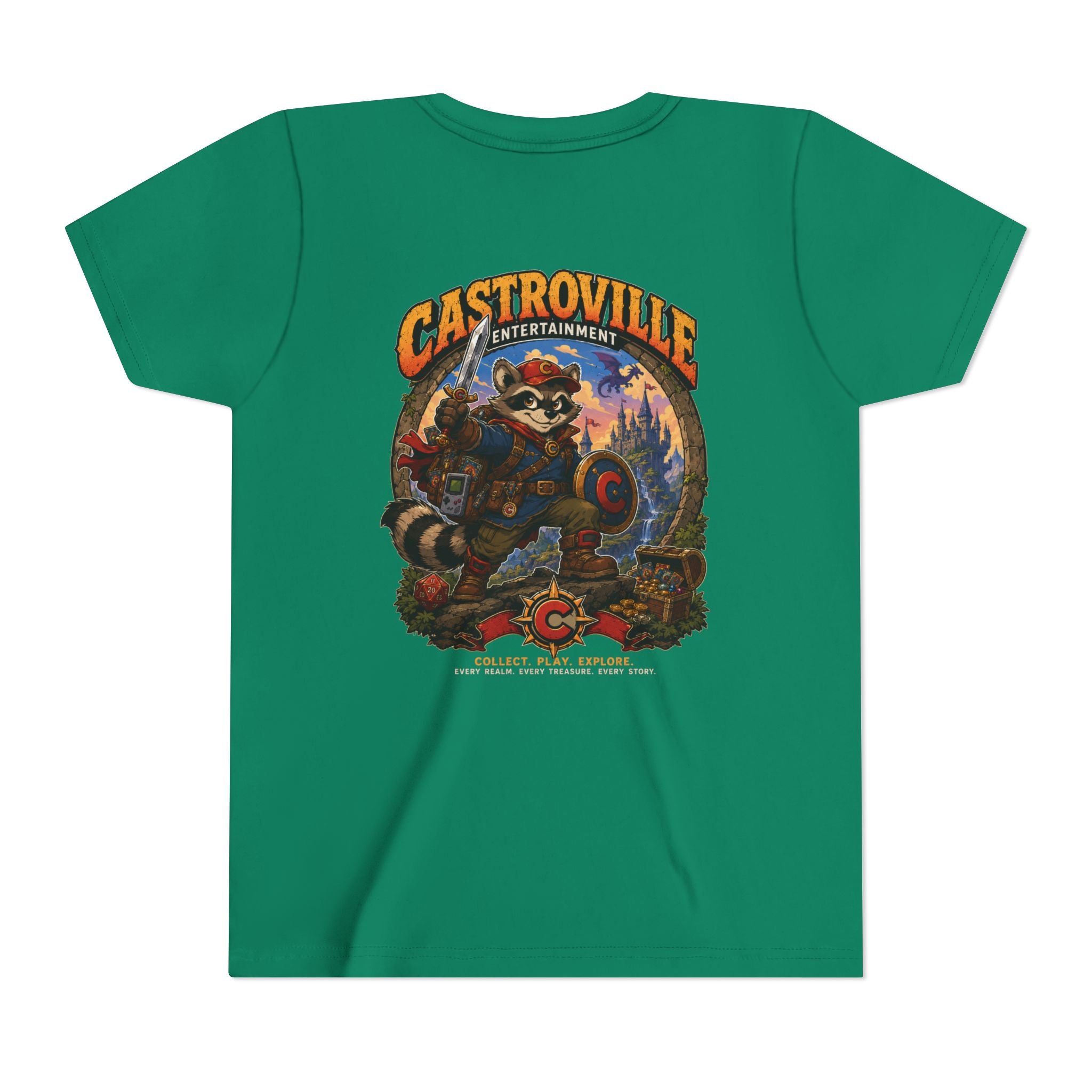 Youth Tee — Castroville Raccoon Adventure Graphic Shirt