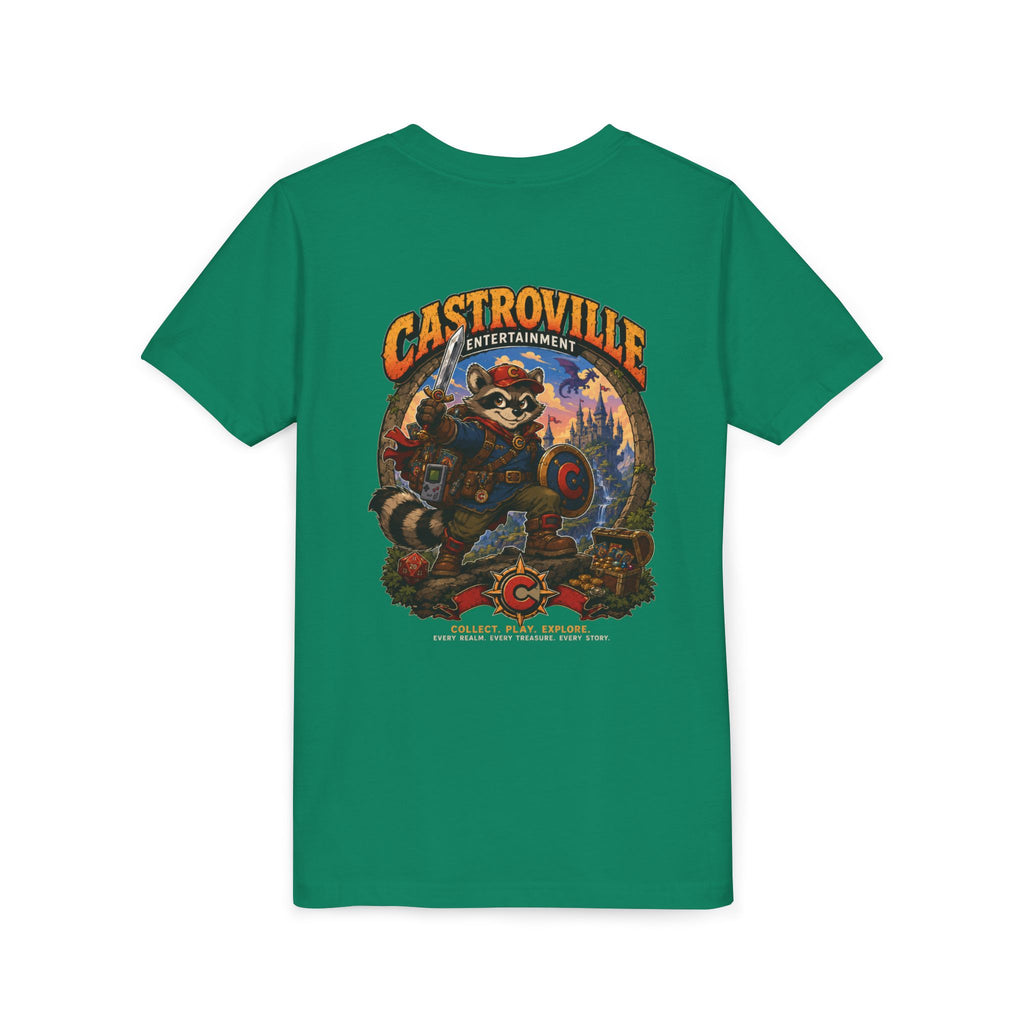 Youth Tee — Castroville Raccoon Adventure Graphic Shirt