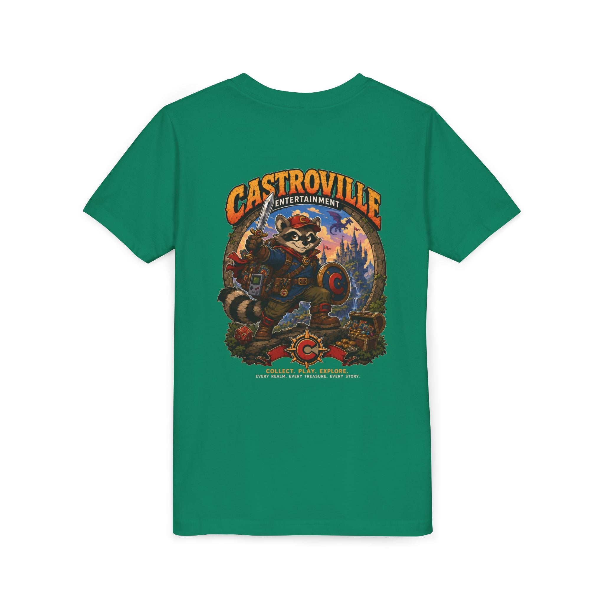 Youth Tee — Castroville Raccoon Adventure Graphic Shirt