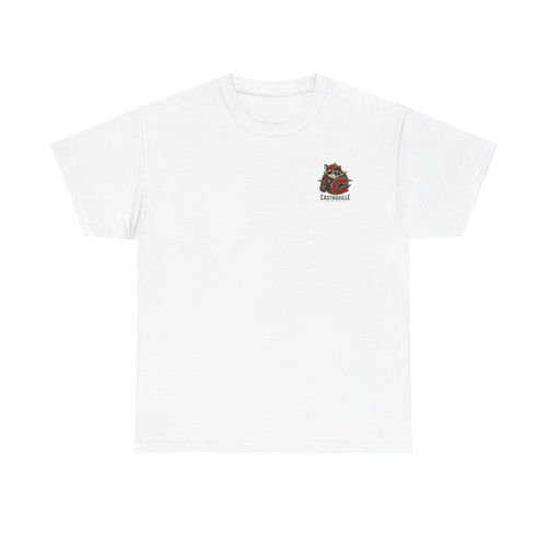 Raccoon Adventure T-Shirt — 'Castroville Entertainment' Retro Poster Tee