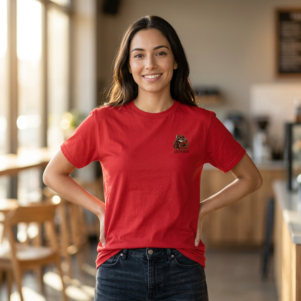 Raccoon Adventure T-Shirt — 'Castroville Entertainment' Retro Poster Tee