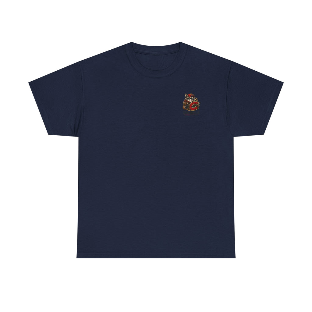 Raccoon Adventure T-Shirt — 'Castroville Entertainment' Retro Poster Tee