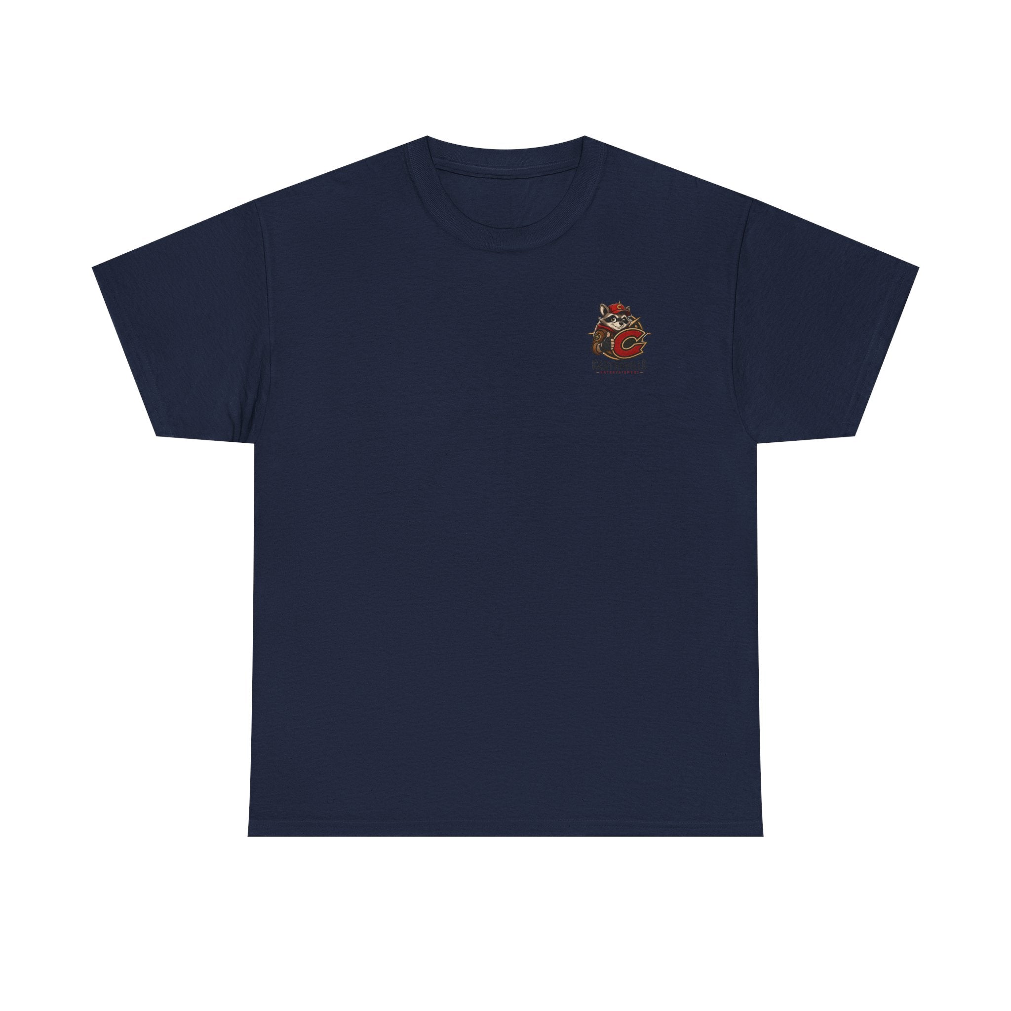 Raccoon Adventure T-Shirt — 'Castroville Entertainment' Retro Poster Tee
