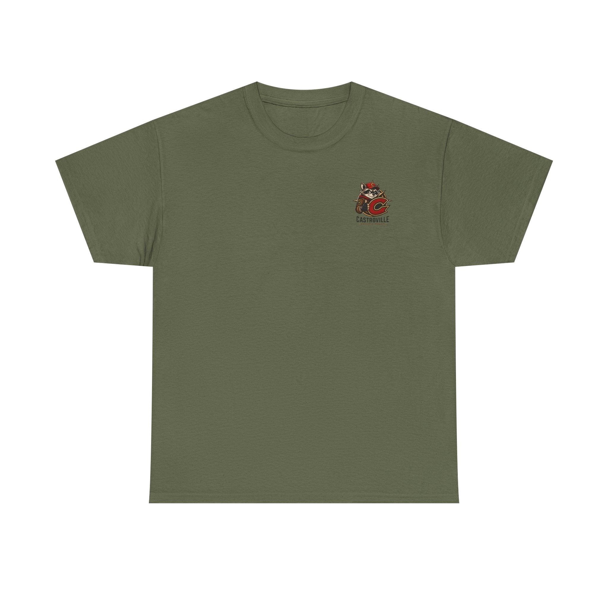 Raccoon Adventure T-Shirt — 'Castroville Entertainment' Retro Poster Tee