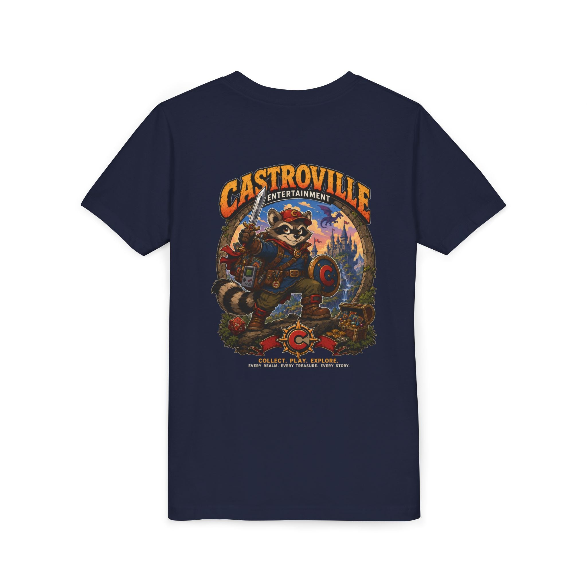 Youth Tee — Castroville Raccoon Adventure Graphic Shirt