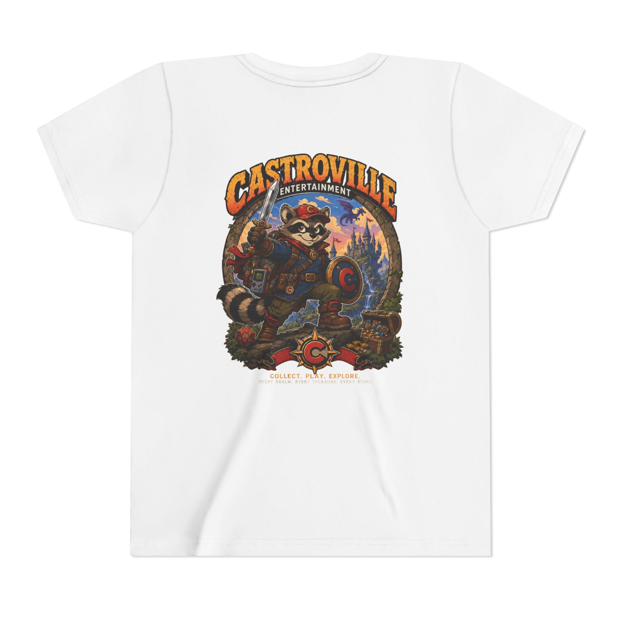 Youth Tee — Castroville Raccoon Adventure Graphic Shirt