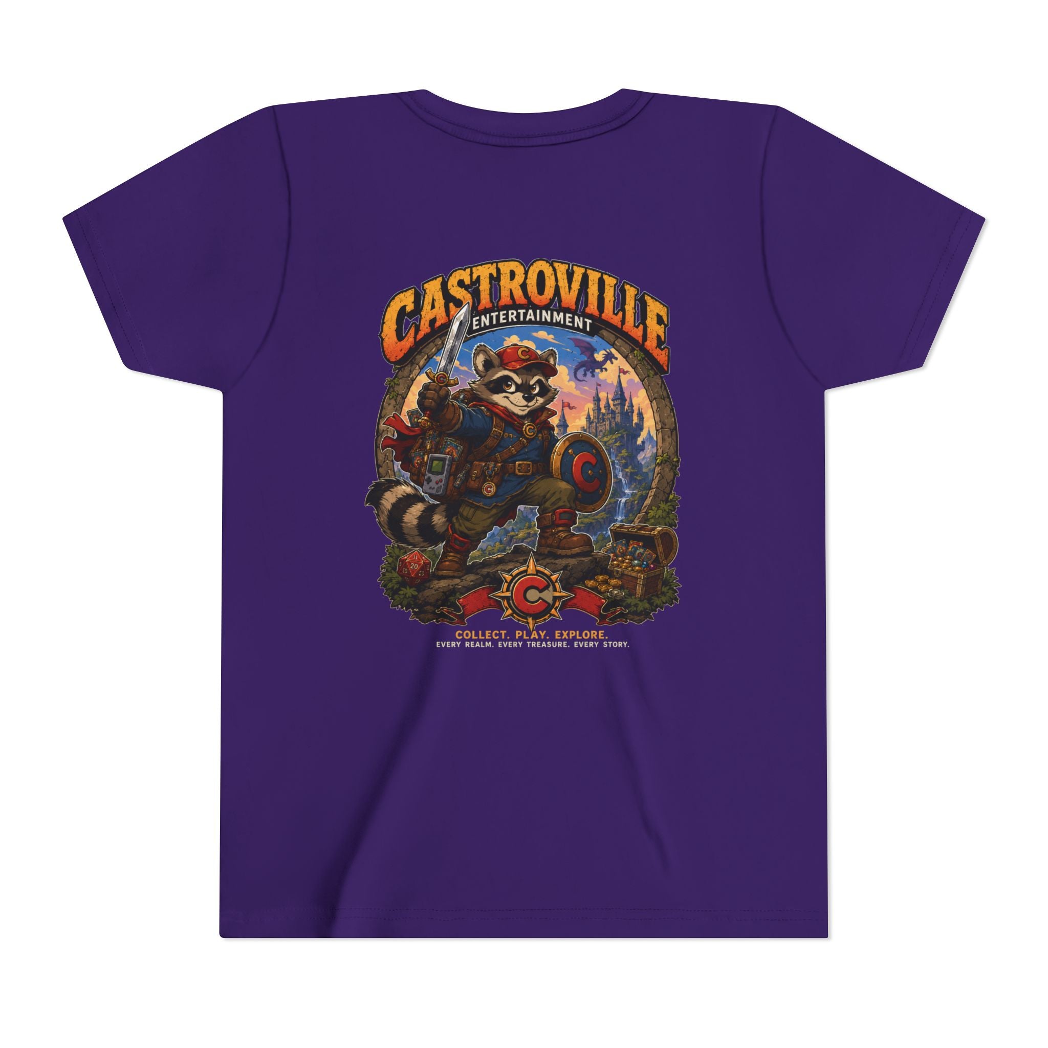 Youth Tee — Castroville Raccoon Adventure Graphic Shirt