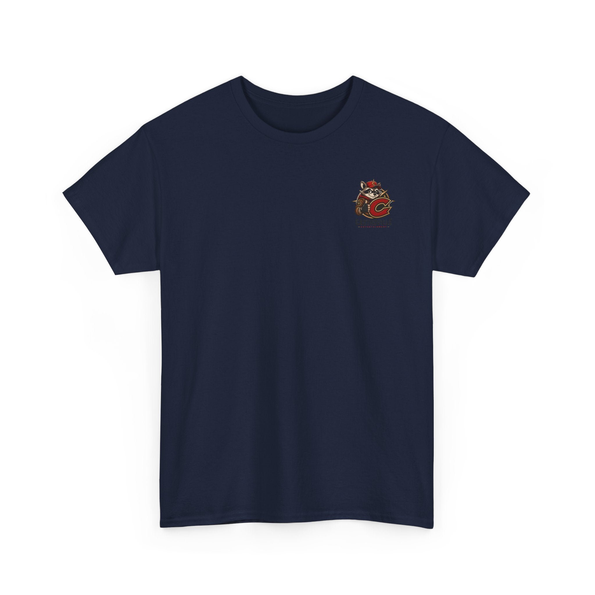 Raccoon Adventure T-Shirt — 'Castroville Entertainment' Retro Poster Tee